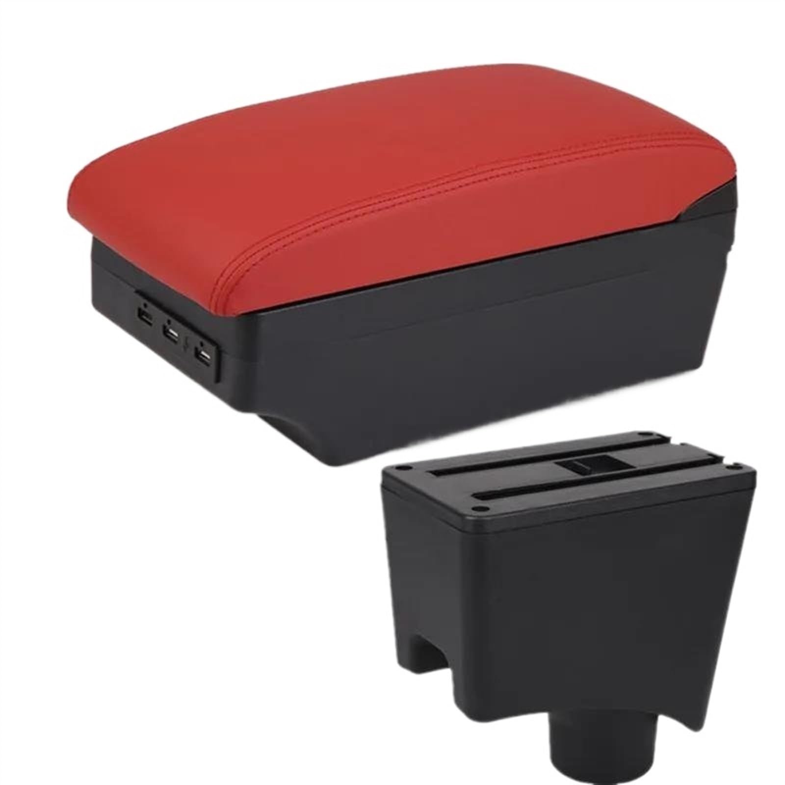 THRU Kompatibel Mit Lada Für Largus Auto Dual-Layer-Mittelkonsole Aufbewahrungsbox Armlehne Mit Getränkehalter 7 USB Auto Armlehnen(7) von THRU