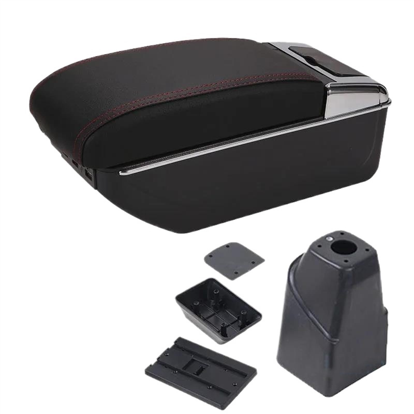 THRU Kompatibel Mit Peugeot 206 207 Auto-Armlehnenbox, Innenteile, Spezielle Nachrüstteile, Armlehnen-Aufbewahrungsbox Mit Getränkehalter, 7 USB Auto Armlehnen(2) von THRU