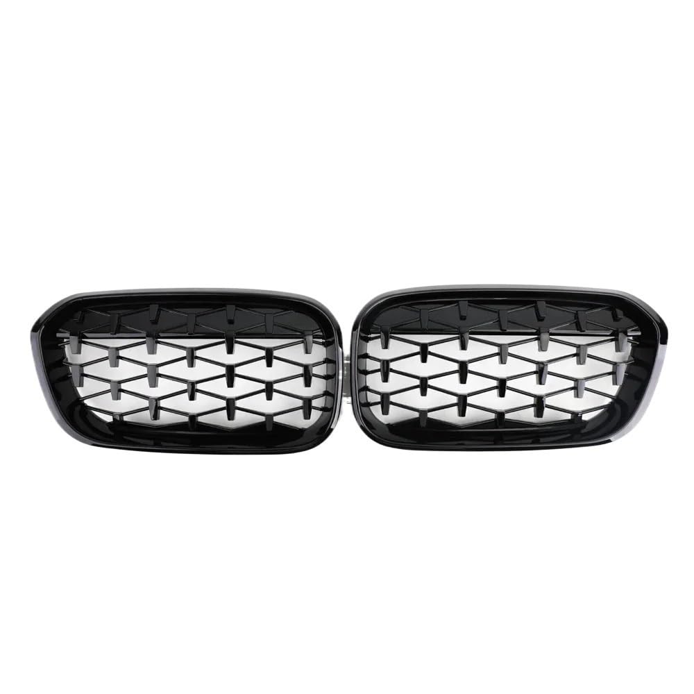 THRU Vorderer Mittelgrill des Kompatibel Mit 1er F20 F21 116i 118i 2015 2016 2017 2018 2019 Diamonds Style Kühlergrill Stoßfängergitter Fronteinlassgitter Zubehör(Black) von THRU