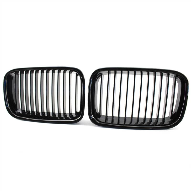 THRU Vorderer Mittelgrill des Kompatibel Mit 3er E36 318i 323i 325i 320i 328i 1994 1995 1996 Stoßstangengitter Fronteinlassgitter Auto-Frontgrill Ersatz(Gloss Black) von THRU