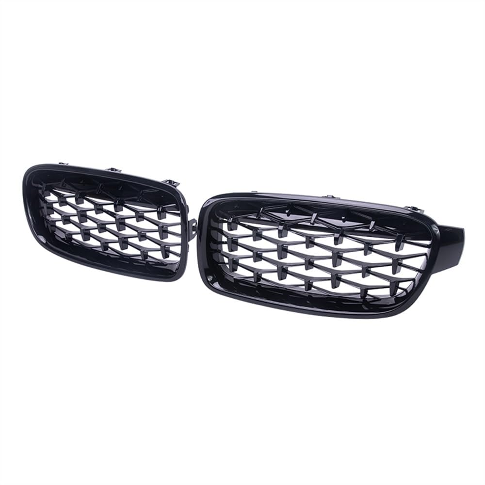 THRU Vorderer Mittelgrill des Kompatibel Mit 3er F30 F31 F35 2013 2014 2015 2016 2017 2018 2019 Auto Front Nieren Stoßfänger Gitter Diamond Style Racing Grille(Gloss Black) von THRU