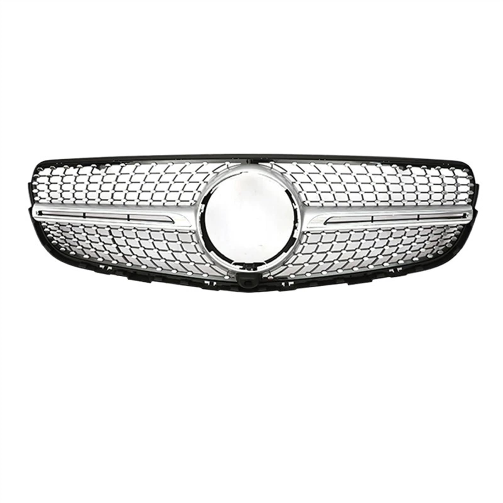 THRU Vorderer Mittelgrill des Kompatibel Mit Benz Für GLC X253 C253 260 300 2015 2016 2017 2018 2019 Auto-Frontgrill Auto-Frontkühlergrill Ersatzzubehör(Silver,with Hole) von THRU