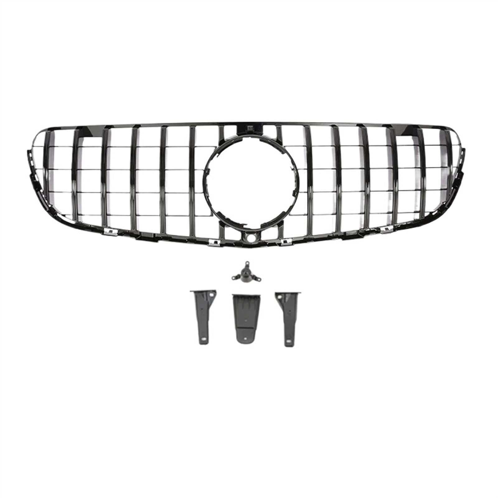 THRU Vorderer Mittelgrill des Kompatibel Mit Benz Für GLC X253 C253 350 400 500 2015 2016 2017 2018 2019 Stoßstangengitter Fronteinlassgitter Auto-Frontgrill Ersatz(Black) von THRU