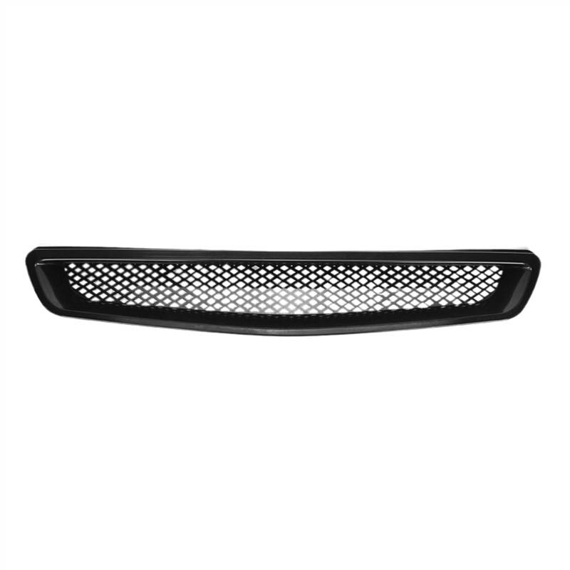 THRU Vorderer Mittelgrill des Kompatibel Mit Civic Für EK CX Für DX EX HX LX 1999 2000 Glänzend Schwarz Front Stoßstange Haube Mesh Grill Racing Grille Auto Front Kühlergrill von THRU