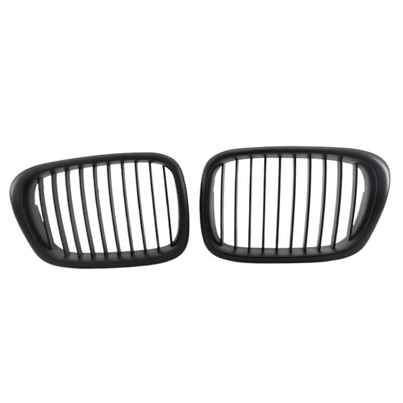 THRU Vorderer Mittelgrill des Kompatibel Mit E39 5er 525 528 1999 2000 2001 2002 2003 Schwarz Glänzender Kühlergrill Auto-Fronthaubengrill Nierengitter Renngrill(Matte Black) von THRU