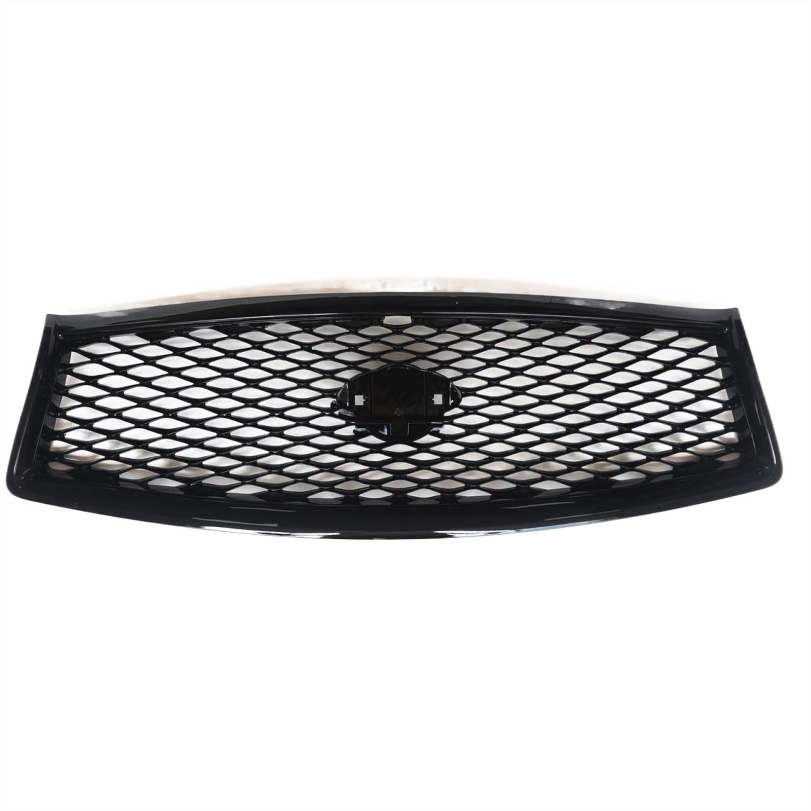 THRU Vorderer Mittelgrill des Kompatibel Mit Infiniti Für Q50 Q50S 2014 2015 2016 2017 Alle Modelle Glanzschwarzer Frontgrill Ersatz Auto Obere Stoßstange Haube Mesh Grid Kit von THRU