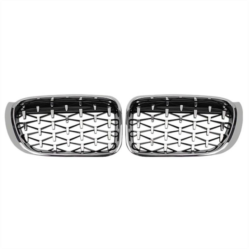 THRU Vorderer Mittelgrill des Kompatibel Mit X3 X4 F25 F26 2014 2015 2016 2017 Auto Frontstoßstange Rennkühler Nierengitter Frontgrill Zierstreifen Abdeckung(Silver) von THRU