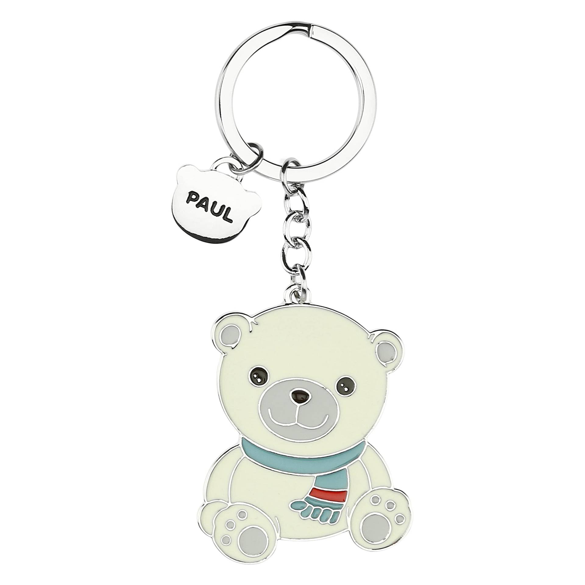 THUN - Paul Schlüsselhalter - Linie Teddy Friends - Persona, Zubehör - Geschenkidee - Zamak und Messing plattiert; Kaltglasur - 5 x 4,3 cm von THUN