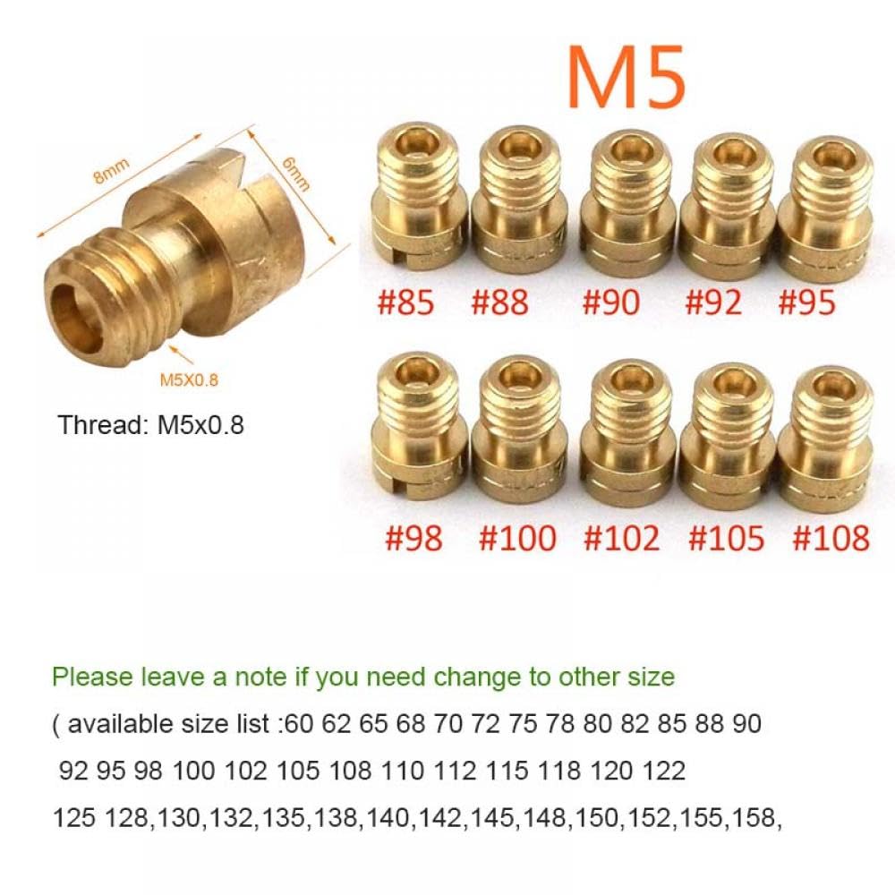 10-teilige Motorrad-Vergaser-Hauptdüsen und langsame Düsen, kompatibel mit PWM Kei-hin O-KO CVK NSR KSR-Modellen(CUSTOMIZED C) von THgfdZX