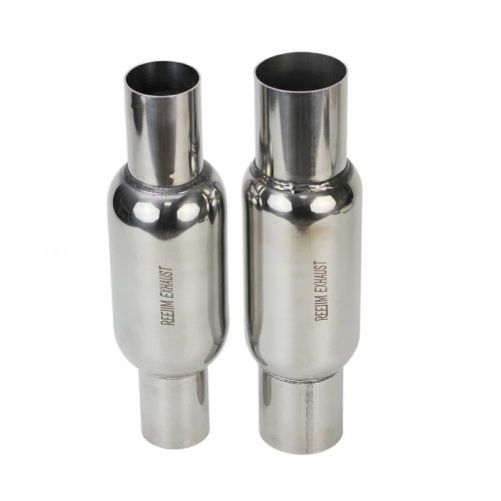 2 Zoll 2,5 Zoll Einlass 12,5 Zoll Länge Auto Glasspack Schalldämpfer Bullet Auspuff Resonator kompatibel mit Mittelauspuffanlagen(2 INCH OD) von THgfdZX