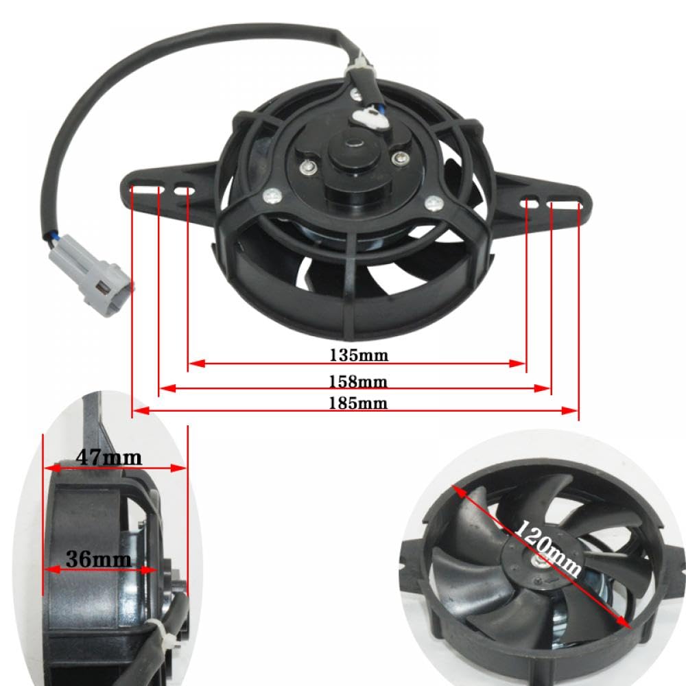 Leistungsfähiger Kühlerlüfter Kompatibel mit 200-cm³- bis 250-cm³-Motorräder und NC250-Geländefahrzeuge, kompatibel mit verschiedenen Modellen(SMALL) von THgfdZX