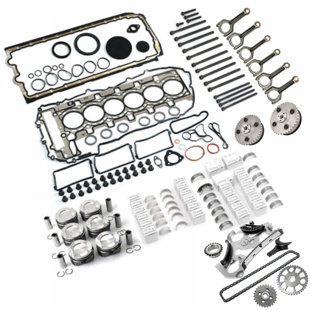 Motor-Umbausatz, Kurbelwellen-Pleuelstangen-Timing-Satz, kompatibel mit N55B30 N55B30A 3.0L L6 Kompatibel mit M135i 235i F10 F20 F21 F23 F30 F32 F80 Modelle(ENGINE GASKET KIT) von THgfdZX