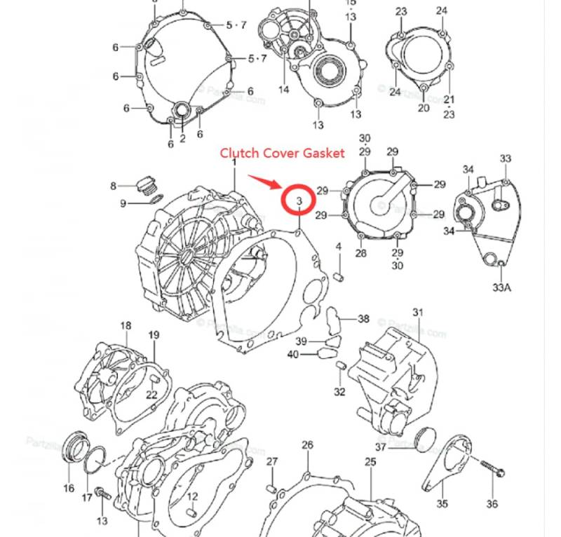 Motorrad-Motor-Stator-Abdeckungsdichtung, kompatibel mit GSXR600 GSX-R600 01–05, GSXR750 GSX-R750 00–05, GSXR1000 GSX-R1000 01–08(KITS) von THgfdZX