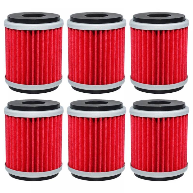 Motorrad-Ölfilter, kompatibel mit EC250 EC250F Six Days EC 250 300 EC300F EC450F 2010 bis 2015(6PCS-RED) von THgfdZX