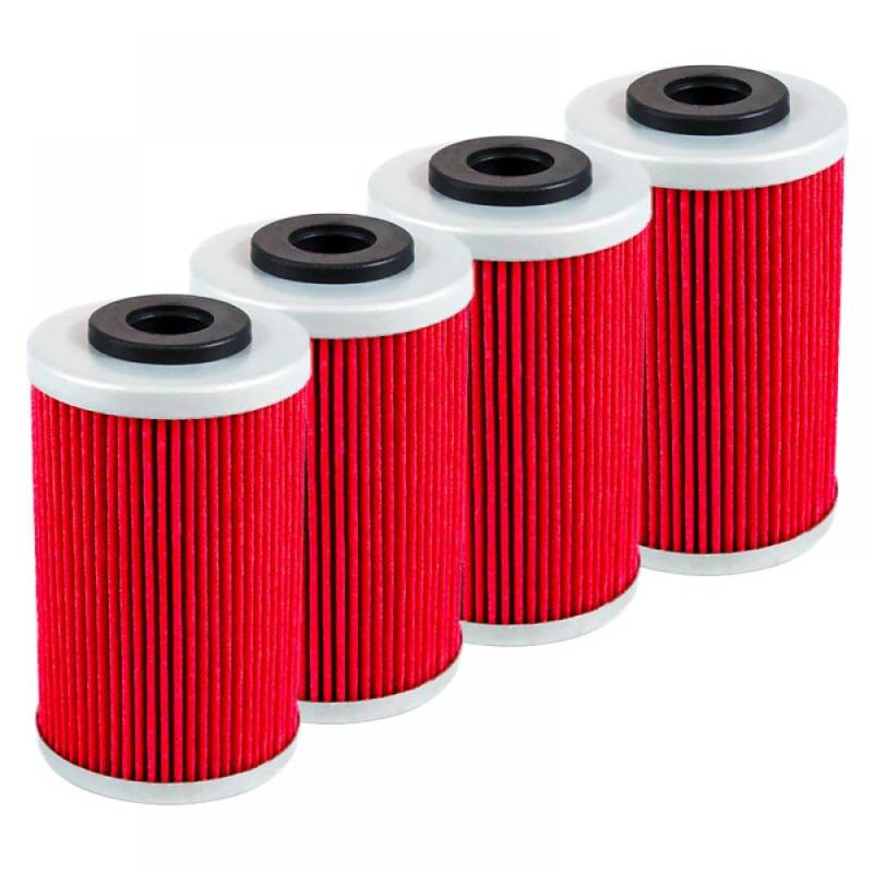 Motorrad-Ölfilter, kompatibel mit FS FE FC 450 550 650 E FE450E FS450E FS650E FS650C FE550E FE650E(4PCS-RED) von THgfdZX