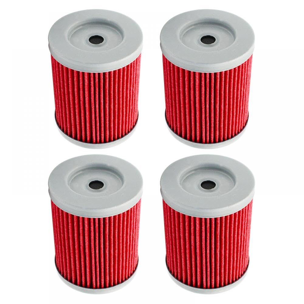 Motorrad-Ölfilter, kompatibel mit Quadsport LT160 LTZ250 Quadrunner LT230 LTF230 LT250 LT300E LTF160 OZARK LTF250 LTF300 LT4WD LTF4WDX(4PCS-RED) von THgfdZX