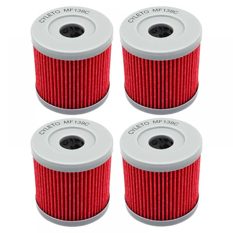 Motorrad-Ölfilter, kompatibel mit S DRZ400 DRZ400E DRZ400S DRZ400SM DRZ 400 SM Quadracer LTR 450 LTZ400 LTZ 400 Quadsport(4PCS-RED) von THgfdZX