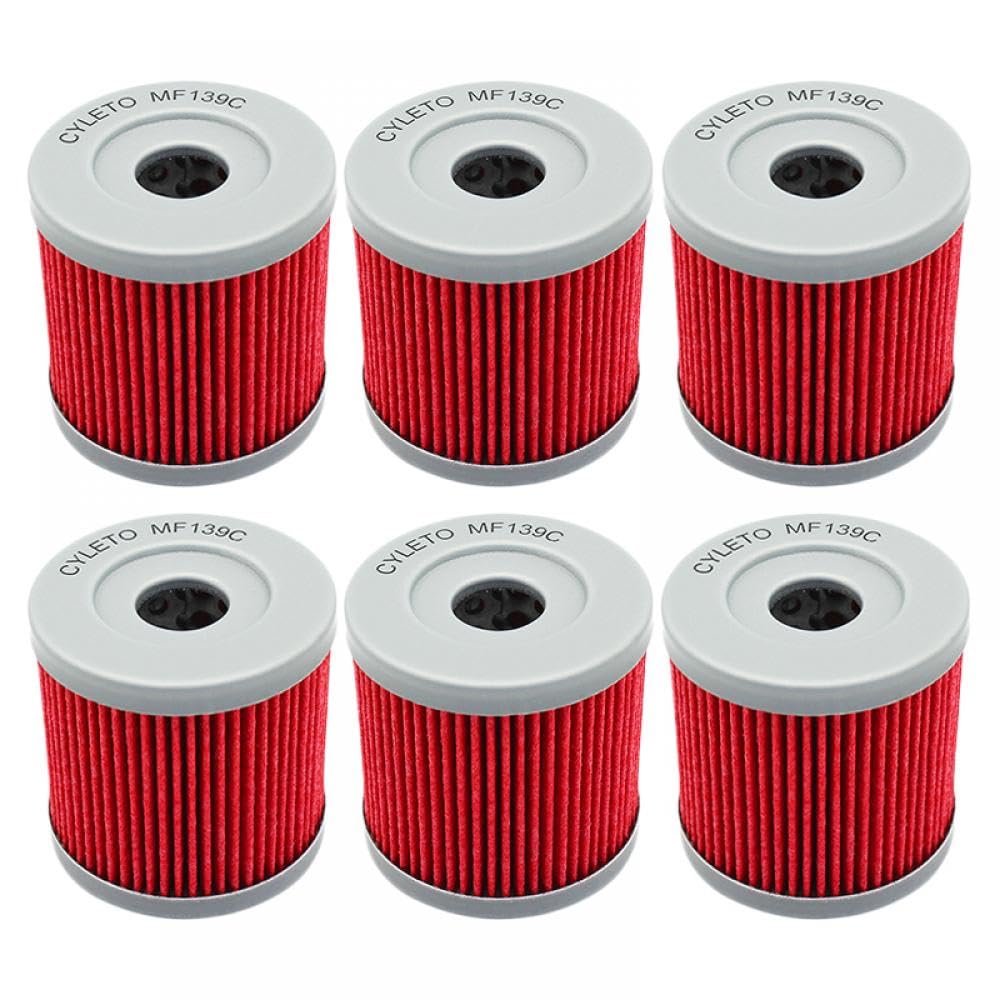 Motorrad-Ölfilter, kompatibel mit S DRZ400 DRZ400E DRZ400S DRZ400SM DRZ 400 SM Quadracer LTR 450 LTZ400 LTZ 400 Quadsport(6PCS-RED) von THgfdZX