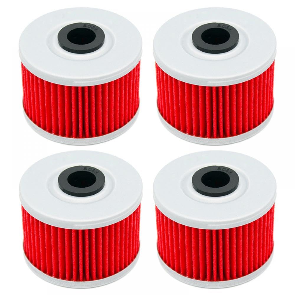 Motorrad-Ölfilter kompatibel mit Dinli 450 DMX 450 DL901 DL902 2005–2008 460 DL904 DMX 460 2008 Hisun 450 HS ATV-2 450(4PCS-RED) von THgfdZX