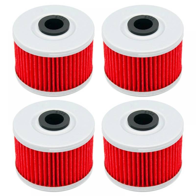 Motorrad-Ölfilter kompatibel mit Dinli 450 DMX 450 DL901 DL902 2005–2008 460 DL904 DMX 460 2008 Hisun 450 HS ATV-2 450(4PCS-RED) von THgfdZX