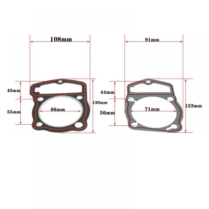 Motorrad luftgekühlter Motor Kolbenring Zylinderblockdichtung 65,5 mm kompatibel mit CB250cc ZS166FMM CB250D-G Kayo T4(UP AND DOWN THE MAT) von THgfdZX