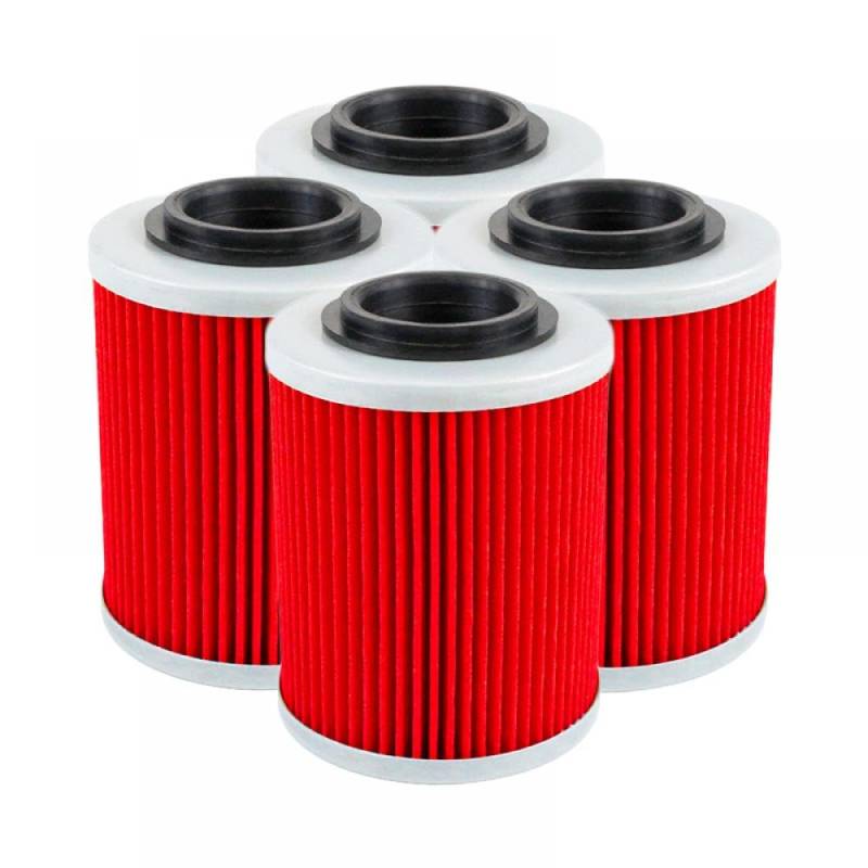 Ölfilter kompatibel mit CF Moto 450 550 625 800 1000 Cforce Zforce X8 U8 Z8 ATV UTV Modell 0800-011300-0004(4PCS-RED) von THgfdZX