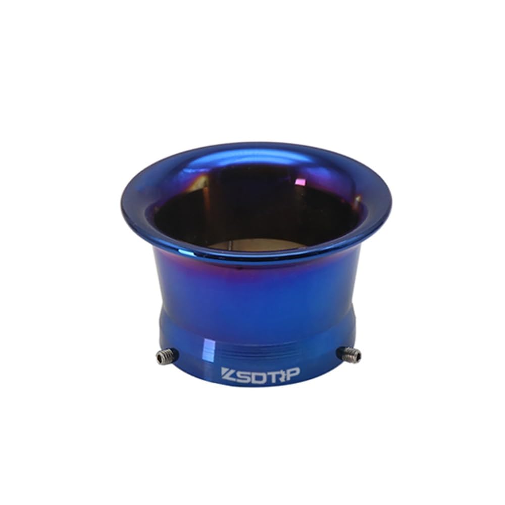 Universal 50mm Motorrad Air Horn Cup Legierung Trompete mit Gaze Mesh Kompatibel mit PWK21 24 26 28 30mm PE28 30mm Vergaser(A-Blue Gold) von THgfdZX