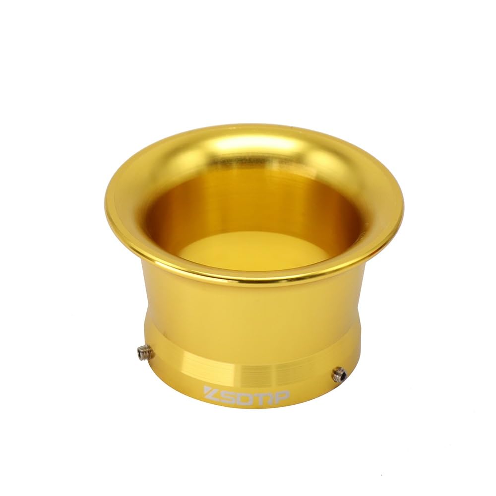 Universal 50mm Motorrad Air Horn Cup Legierung Trompete mit Gaze Mesh Kompatibel mit PWK21 24 26 28 30mm PE28 30mm Vergaser(A-Gold) von THgfdZX