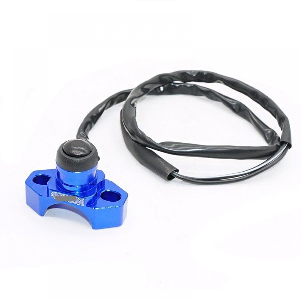 Universeller 22 mm Motorrad-Schalter aus modifizierter Aluminiumlegierung mit separater Start-Aus-Taste, kompatibel mit CRF BOSUER K6 T6(BLUE) von THgfdZX