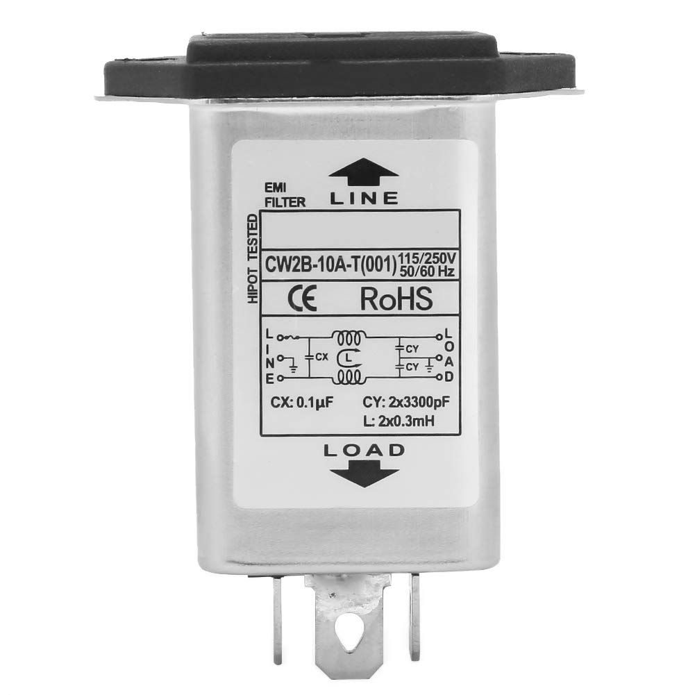 TICFOX CW2B-10a T (001) EMI-Netzfilter Mit Sicherungssockel 2-in-1 Einzelsicherheit 125/250 V von TICFOX