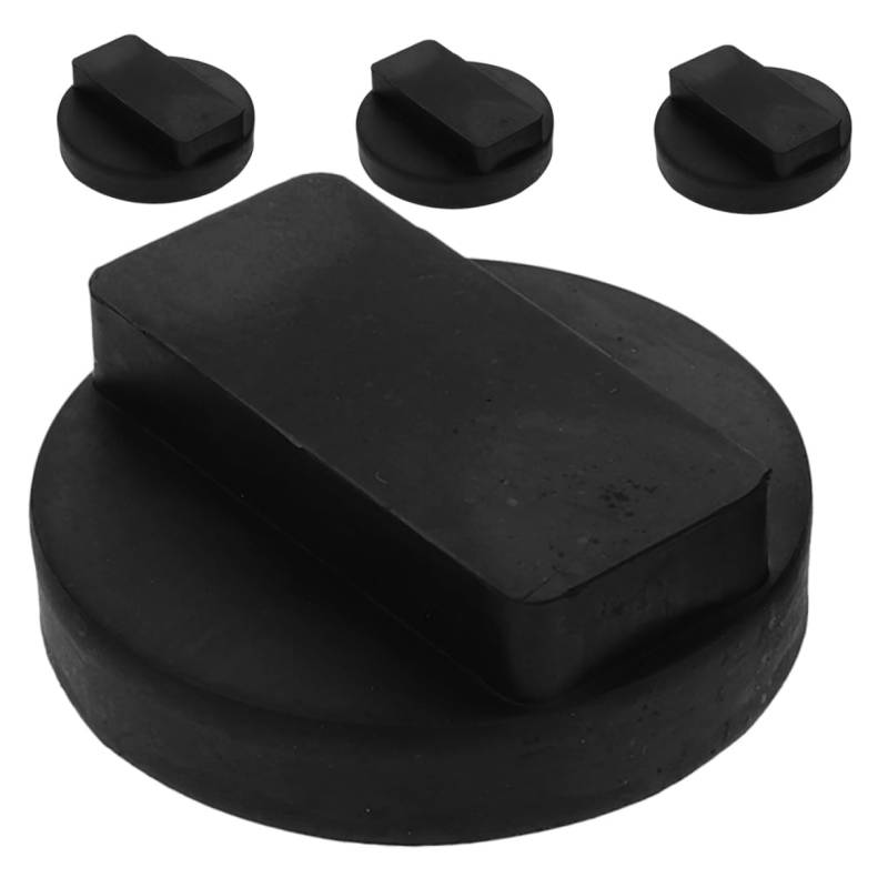 TIDTALEO 4 Stück Stoßdämpfer Jack-Pads Wagenheber Hydraulisch Bodenklinkenpad-Adapter Reparaturset Für Reifenpannen Autoaufzug Wagenheberauflagen Für Wagenheber Reifenwechselset Black Gummi von TIDTALEO