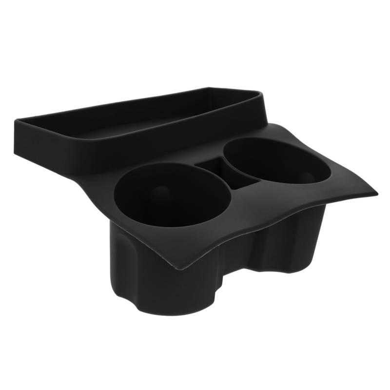 TIDTALEO Autoinnenschale Autoablage mit Getränkehalter Becherhalter automatisches Ablagefach Cup Holder Tray Auto Innenraum zubehör Getränkehalter für LKW Roadtrip-Zubehör Kieselgel Black von TIDTALEO