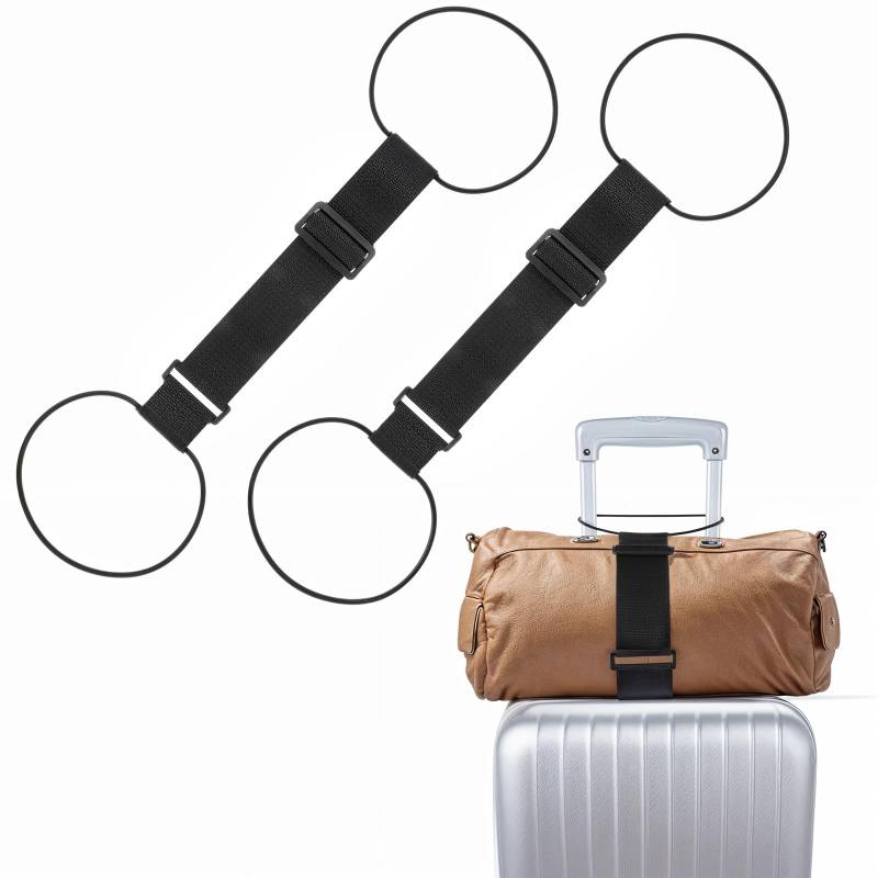 TIESOME 2 Stück Elastischer Befestigungsgurt für Gepäck, Tragbares Luggage Strap Reisekoffer Zubehör Verstellbare Koffergurte für Handgepäck, Reisetasche, elastisches Seil, Bindegurt, Klemmgurt von TIESOME