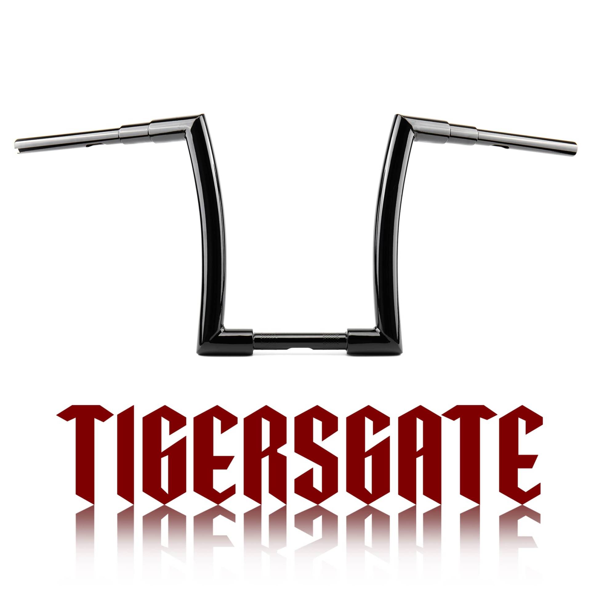 TIGERSGATE Schwarze 3,8 cm große Fat Ape Hangers 30,5 cm Rise Lenker passend für Harley Dyna Softail Sportster Road King Road Glide von TIGERSGATE