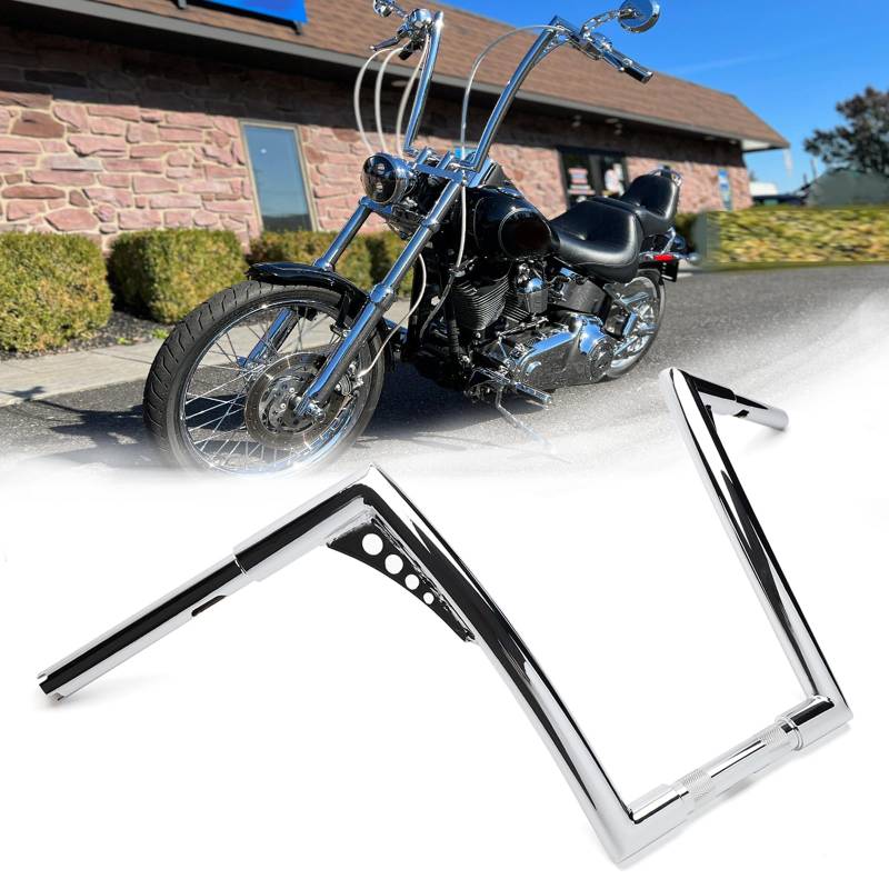 TIGERSGATE Sportster Dyna Softail Ape Hangers 3,2 cm Diablo Lenker für Harley 1995-up Road King 1998–2013 Road Glide (Chrom, 30,5 cm) von TIGERSGATE