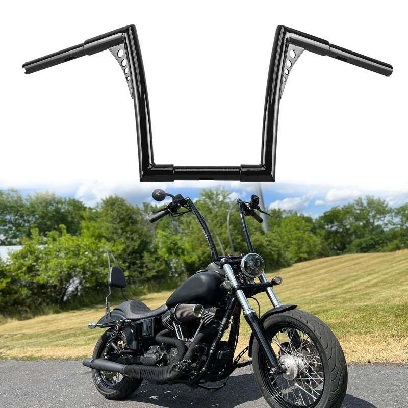 TIGERSGATE Sportster Dyna Softail Ape Hangers Diablo Lenker für Harley 1995-up Road King 1998-2013 Road Glide (Schwarz, 30,5 cm) von TIGERSGATE