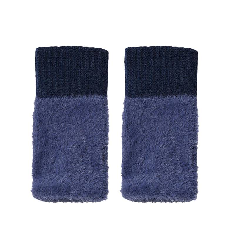 Damen Winterhandschuhe Warme Strickhandschuhe Thermohandschuhe Winter mit Fleece für Damen Winter Geschenke, Fingerlose Handschuhe Dehnbar Armstulpen Pulswärmer Warme Fäustlinge (Navy, One Size) von TIMIYUYU