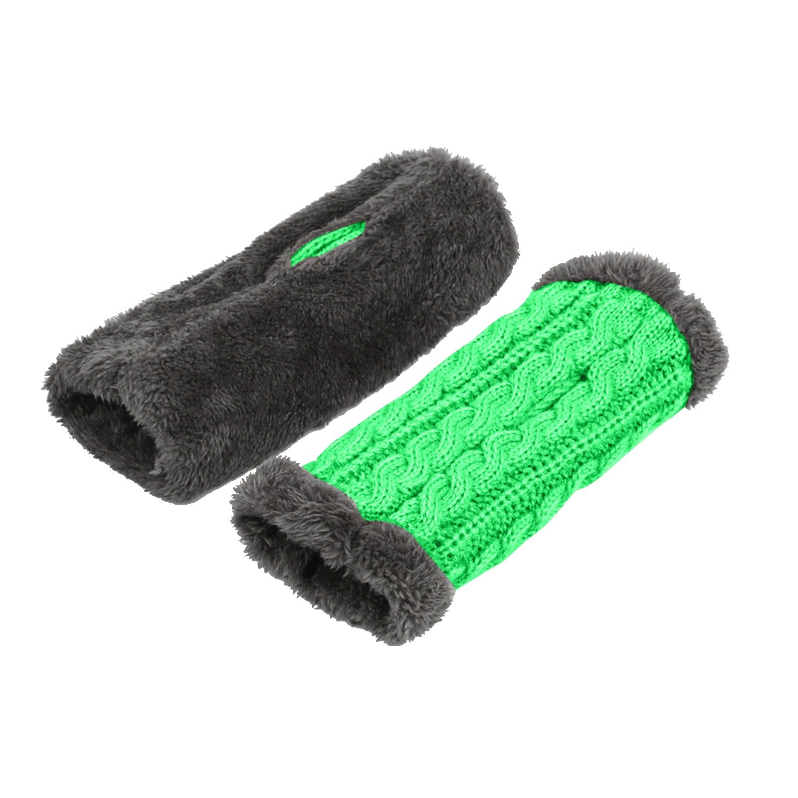 Fingerlose Strickhandschuhe Wintersporthandschuhe Thermo Fleece Handschuhe Damen Thermohandschuhe mit Fleece Outdoor Winterhandschuhe Freizeit Ski Handschuhe Handwärmer Pulswärmer, (Green, One Size) von TIMIYUYU