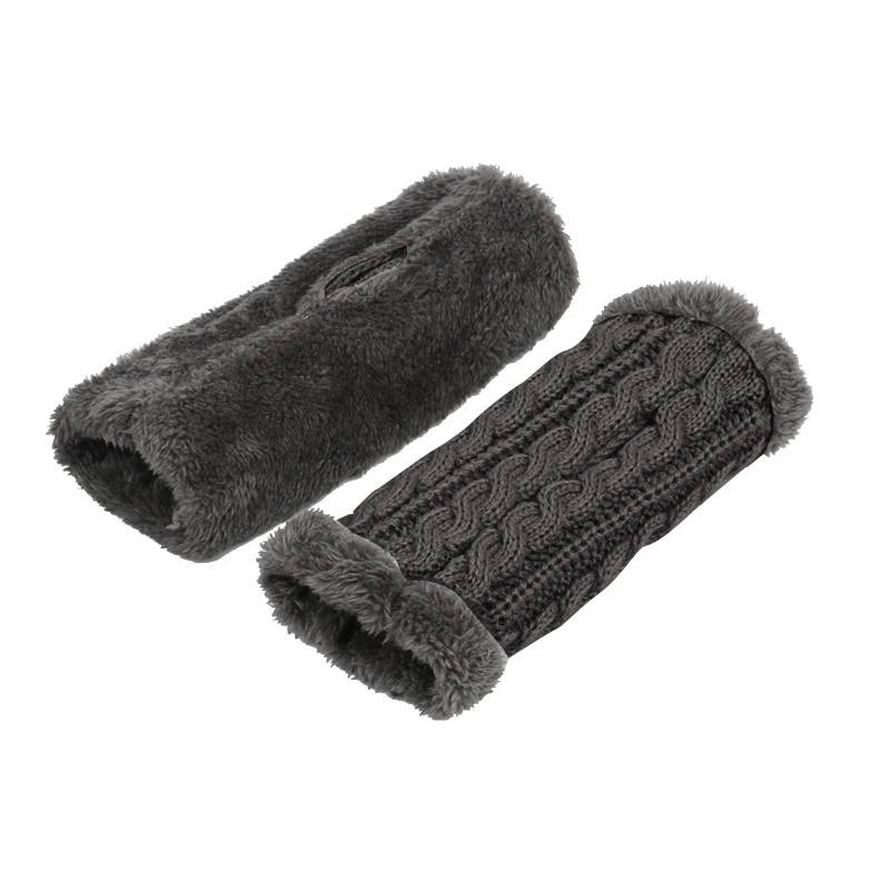 TIMIYUYU Fingerlose Strickhandschuhe Wintersporthandschuhe Thermo Fleece Handschuhe Damen Thermohandschuhe mit Fleece Outdoor Winterhandschuhe Freizeit Ski Handschuhe Handwärmer (Dark Gray, One Size) von TIMIYUYU