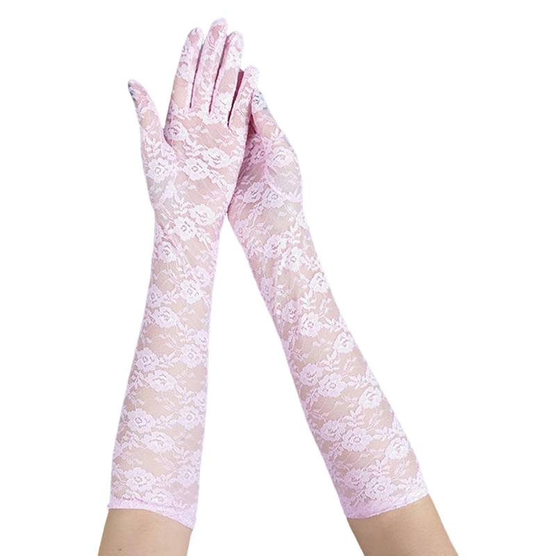 TIMIYUYU Lace Handschuhe Braut Hochzeit Spitze Handschuhe Opera Fest Party Handschuhe Lang spitzenhandschuhe Karneval Opera Tee Party Handschuhe für Damen Vintage Spitzen Handschuhe Damen (One Size) von TIMIYUYU