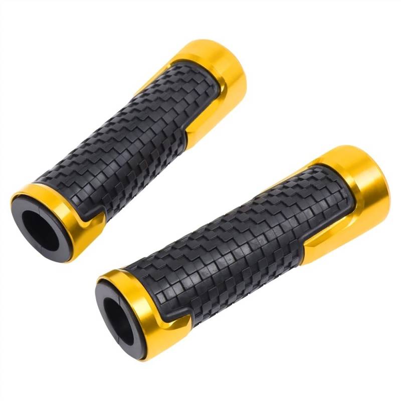 TIMJAN Motorrad Lenkergriffe Für KA&WA&SAKI Z400 Z650 Z750 Z800 Z900 Z900RS Z1000 Z1000SX Motorrad 7/8''22MM Gummi Handschutz Grip Lenker Griffe Enden(Gold) von TIMJAN