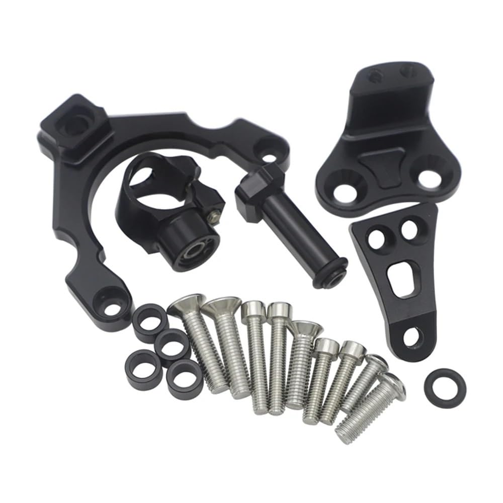 TIMJAN Motorrad Lenkungsdämpfer Für KA&WA&SAKI Z900 Z 900 2017-2019 2018 Motorrad Lenkungsdämpfer Halterung Stabilisator Linear Mount Support Kit(Black) von TIMJAN