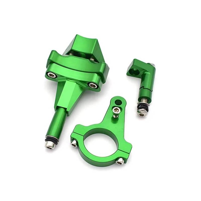 TIMJAN Motorrad Lenkungsdämpfer Für Ka&wa&saki Ninja 400 Ninja400 2018 2019 2020 2021 2022 Motorrad Lenkungsdämpfer Halterung Stabilisator(Green Bracket) von TIMJAN