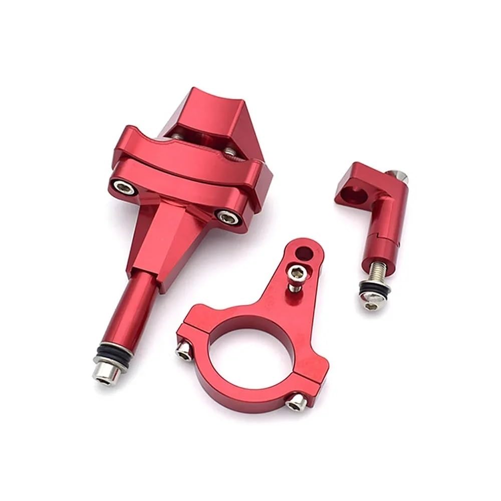 TIMJAN Motorrad Lenkungsdämpfer Für Ka&wa&saki Ninja 400 Ninja400 2018 2019 2020 2021 2022 Motorrad Lenkungsdämpfer Halterung Stabilisator(Red Bracket) von TIMJAN