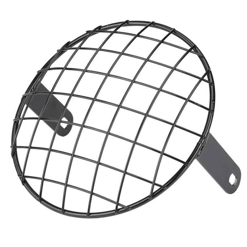 TIMJAN Motorrad Scheinwerfer Grill 8 Zoll Motorrad Scheinwerfer Mesh Grill Schutz Front Lampe Mesh Grille Abdeckung Schutz Universal Für 7 Zoll Durchmesser Scheinwerfer(Black) von TIMJAN