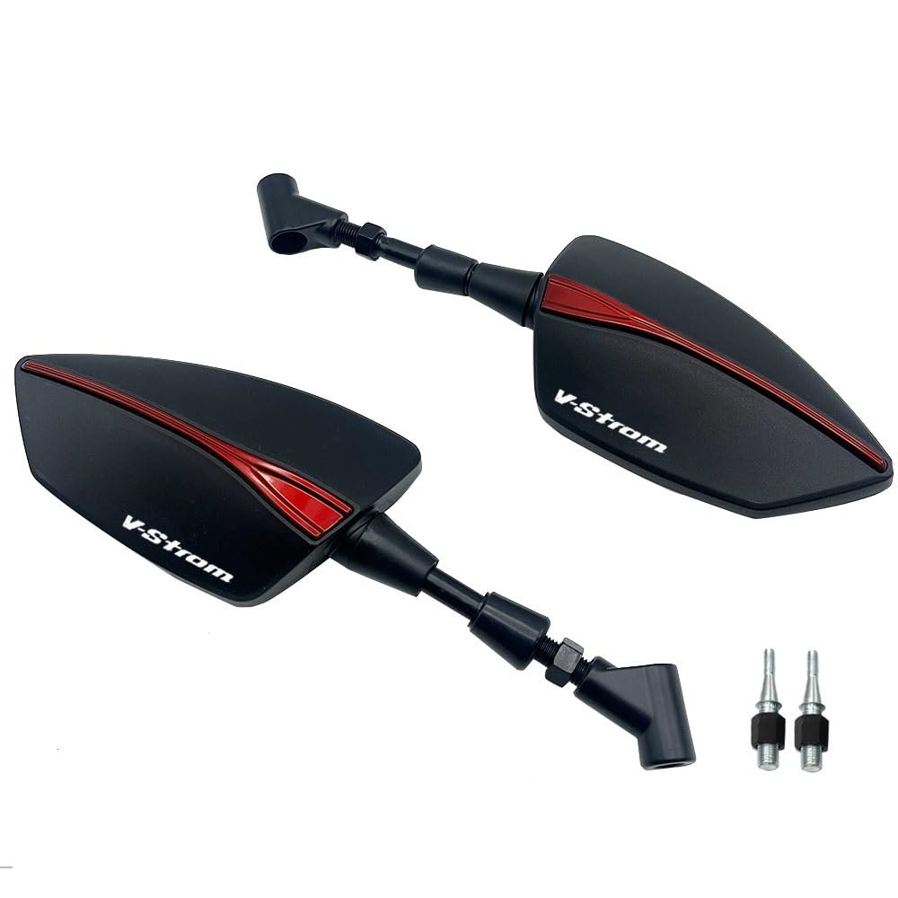 TIMJAN Motorrad Spiegel Motorradspiegel Rearview Außenspiegel Universal Für Suzuki DL650 V-Strom DL1000 DL 650/XT DL1000/XT V Strom(RED4) von TIMJAN