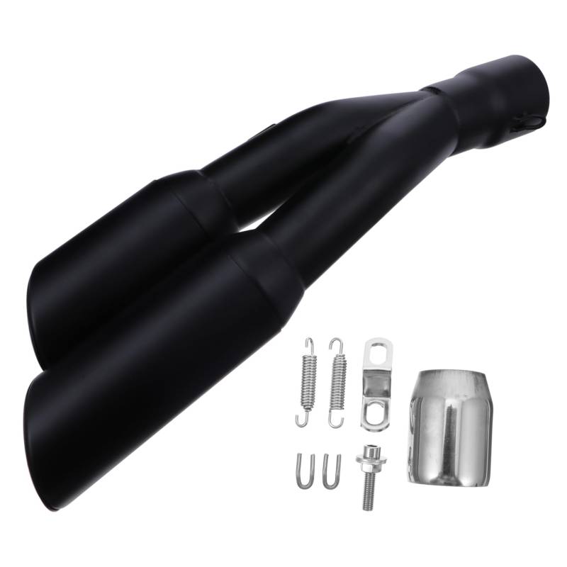 TINEASUR 1 Satz Auspuff abgasschlauch exhaust pipe exhaust system abluftrohr exhaust abgasrohrleitungen Doppelendrohr Motor Doppelrohr- Rostfreier Stahl Black von TINEASUR