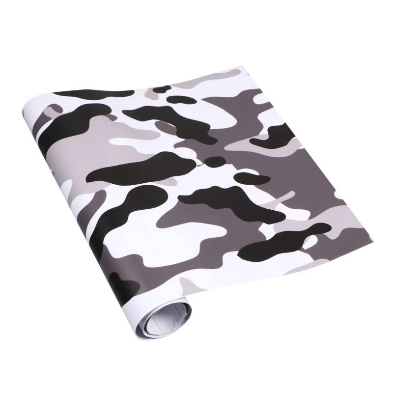 TINEASUR 1Stk Aufkleber weiße Tarnung Vinylfolie für Fahrzeuge -Schlüsselanhänger für Männer Auto klebefolie Camo-Fenstertönung car Decoration autodeko Auto zubehör PVC Black von TINEASUR