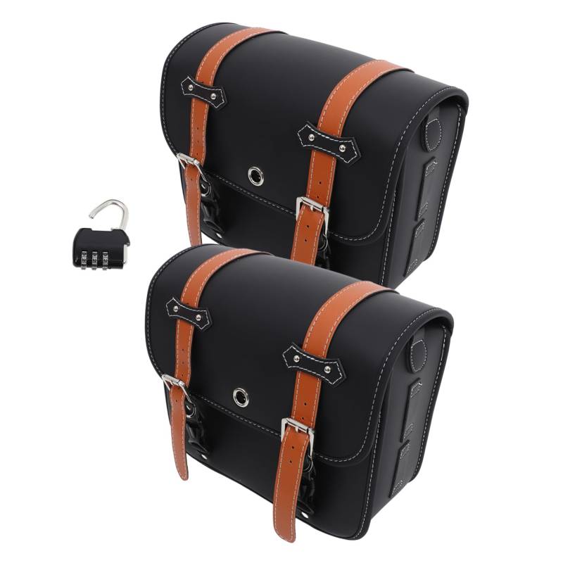 TINEASUR 2 STK Tasche Organizer für Motorradwerkzeuge aufbewahrungssack Storage Pockets Storage Bags dufflebag Duffel Bags werkzeugtasch duffelbag Tool Bags Motorbike Bags PU-Leder Black von TINEASUR