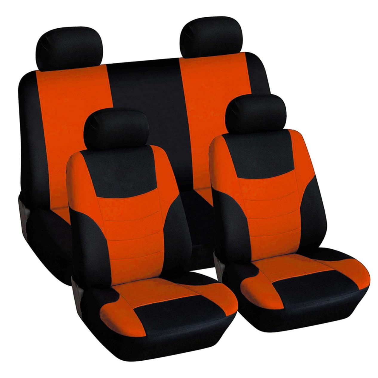 TINEASUR 8 Teiliger Universeller Autositzbezug Für Klassische Autos Sitzschutz Und Auto Styling Wasserdichtes Set Orange Passend Für Vorder Und Rücksitze Einfach Zu Montieren von TINEASUR